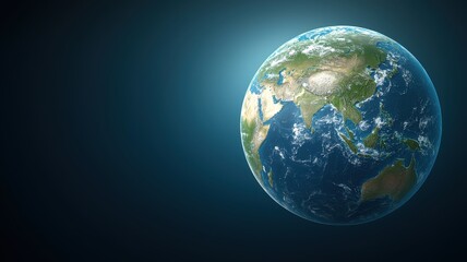 Fototapeta premium Stunning image of Earth from space highlighting continents with glowing atmosphere.