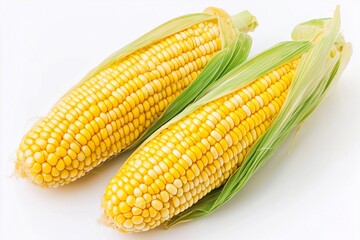 corn on the cob on white background, generated AI