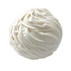 Fototapeta premium large white ice cream ball with a white swirl png