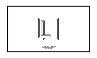 L or LL Alphabet letters logo vector monogram icon