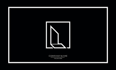 L or LL Alphabet letters logo vector monogram icon