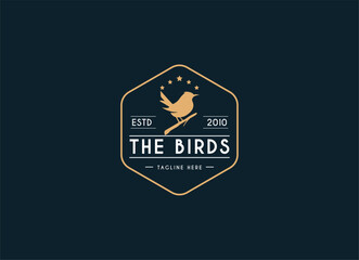 silhouette bird logo design. Simple and minimalist bird logo design. 