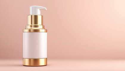 Naklejka premium High end skincare bottle with sleek design and elegant gold accents, perfect for showcasing luxury beauty products