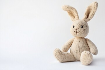 Obraz premium Soft toy easter bunny on a white background, generated AI