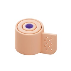 Peach-Colored Bandage Roll 3D Render: Medical Supplies Illustration