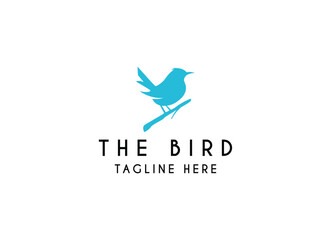 silhouette bird logo design. Simple and minimalist bird logo design. 