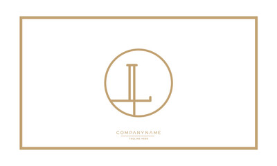 L or LL Alphabet letters logo vector monogram icon