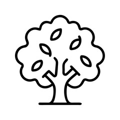 Outline drawing of a tree with leaves vector illustration for nature designs