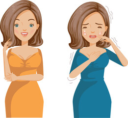 Twin Girls With Different Moods