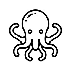 Octopus vector drawing, cute octopus illustration, sea animal graphic design icon art