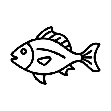 recommend clip art: Fish drawing outline vector illustration aquatic animal sea life simple design