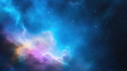 Fototapeta premium Vast nebulae swirling in vibrant colors across a cosmic expanse