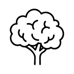 Simple tree outline vector illustration for nature and environment design use