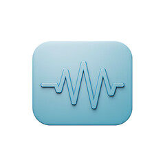 A calming blue pulse, representing serenity and inner peace, displayed on a softly rounded digital square.
