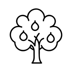 Illustration of fruit tree with pears vector icon drawing line art design