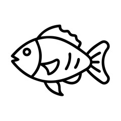 Outline drawing of a fish aquatic animal illustration vector image design element