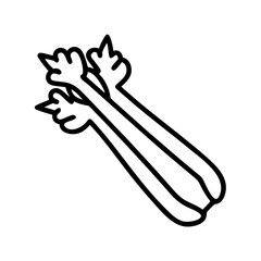 Celery stalks vector illustration fresh vegetable healthy food outline icon design art