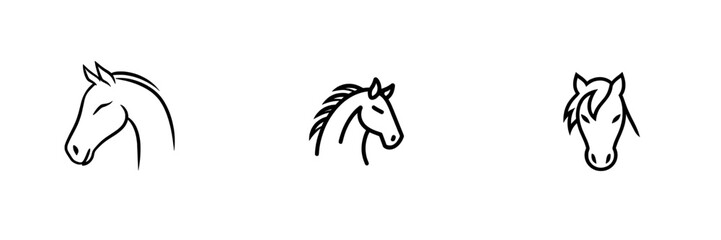 Ink drawing of a horse silhouette created by hand on a white backdrop