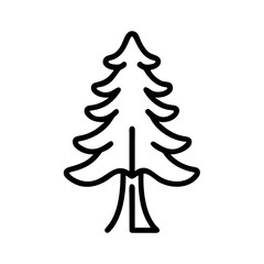 Outline evergreen tree illustration for christmas holiday and nature designs use