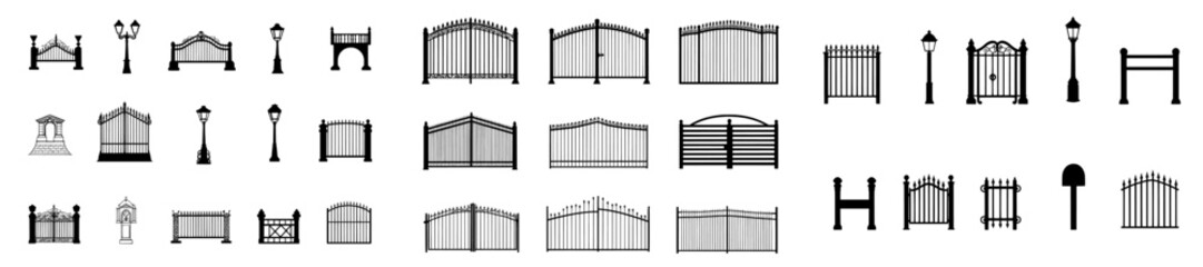 A halloween fence set, created using modern hand-drawn techniques