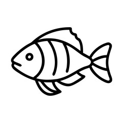 Fish drawing outline vector illustration aquatic animal sea life graphic design art