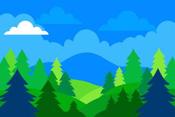 landscape with mountains and clouds