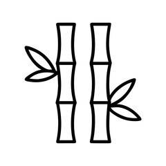 Bamboo plant vector illustration, zen garden design element, asian forest stalk art