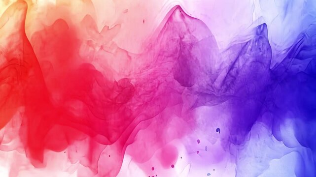 Abstract Watercolor Landscape Serene Hues of Blue, Red, and Yellow