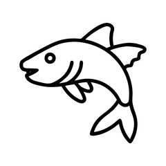 Fish drawing outline vector illustration simple aquatic animal clip art icon art