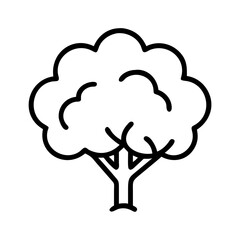 Outline tree drawing vector illustration of a simple tree icon design element