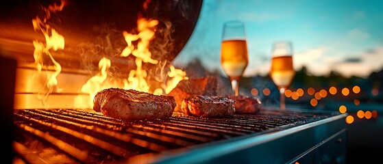 Outdoor Grill Evening Feast