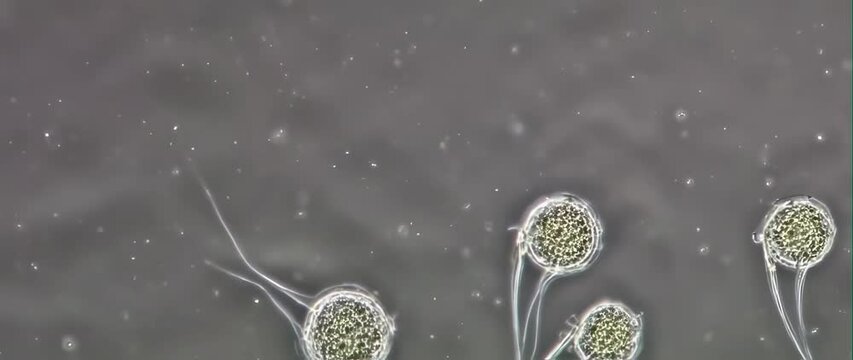 Anamorphic video of Close Up Trichomonas Protozoa 