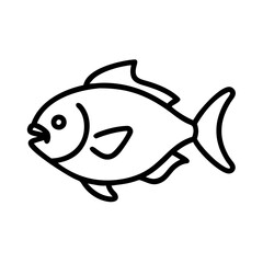 Illustration of a fish outline drawing for seafood restaurant or aquarium design