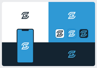 Initial Abstract SG letter Logo design