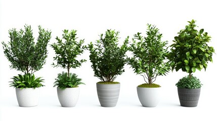 Obraz premium Stylish Succulent Collection Colorful Potted Plants on Bright White Wall - Modern Home Garden