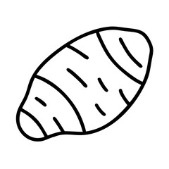 Outline sweet potato vector illustration for healthy eating and cooking design