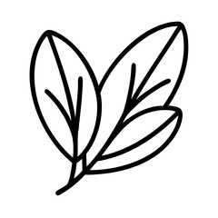 Download simple line art illustration of leaves vector drawing for free use now