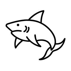 Illustration of a simple shark drawing for kids, ocean animal, marine life art