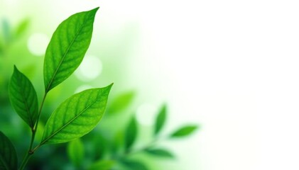 Naklejka premium Leafy greens isolated against a crisp white background, leaf, nature, calm