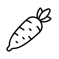 Outline drawing of a fresh carrot vegetable healthy food vector illustration art