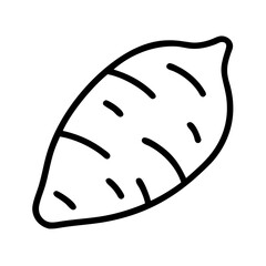 Sweet potato vector icon illustration, healthy food and organic vegetable outline