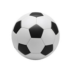 Naklejka premium Classic Black and White Soccer Ball Isolated on White Background A Perfect Image for Sports Websites, Magazines, or Presentations