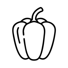Illustration of bell pepper vegetable outline drawing for food and cooking art