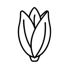 Download vector image of a tulip bud outline drawing for floral design projects