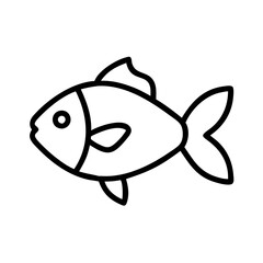 Fish outline drawing vector illustration of aquatic animal for design element