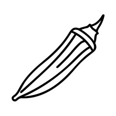 Okra vegetable vector illustration, healthy eating and cooking ingredient design