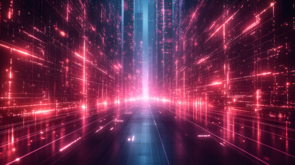 4k technology digital city business background