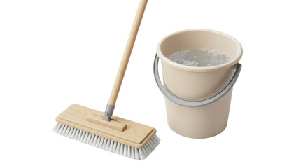 Isolated Mop and Bucket © Johanna
