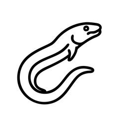 Eel illustration vector drawing of a swimming eel outline aquatic animal image