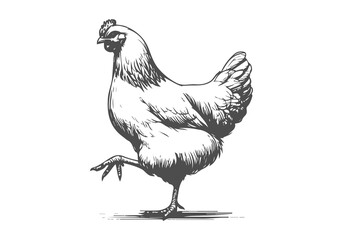 chicken hand drawn sketch illustration vector